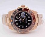 2018 New All Rose Gold Rolex GMT-Master II Watch with Ceramic Bezel Sapphire glass